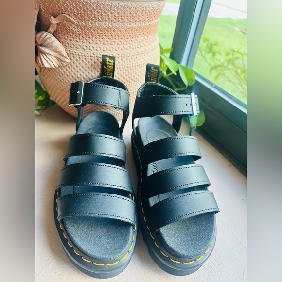 Dr. Martens Black Blaire Chunky Sandals Leather Size 5 - Picture 5 of 9